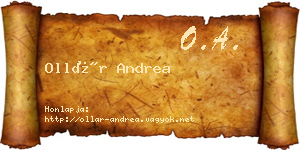 Ollár Andrea névjegykártya